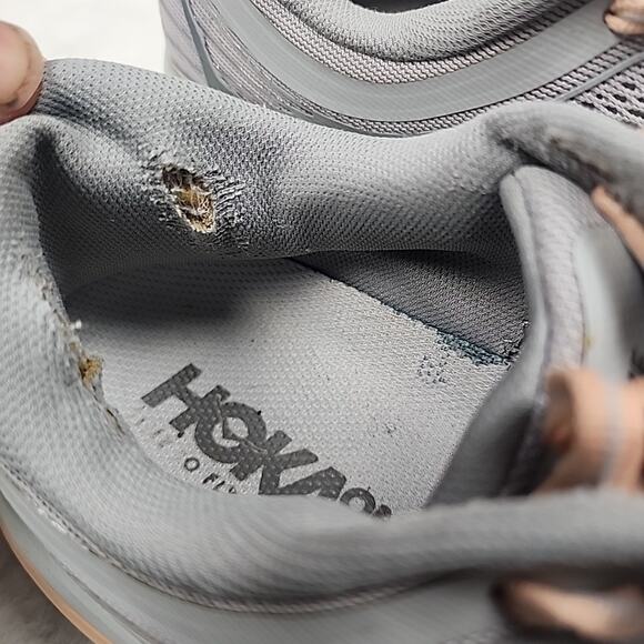 Hoka One Bondi 7 WIDE Running Womens Size 10.5 1110531-HMSH Grey Pink - Picture 6 of 12